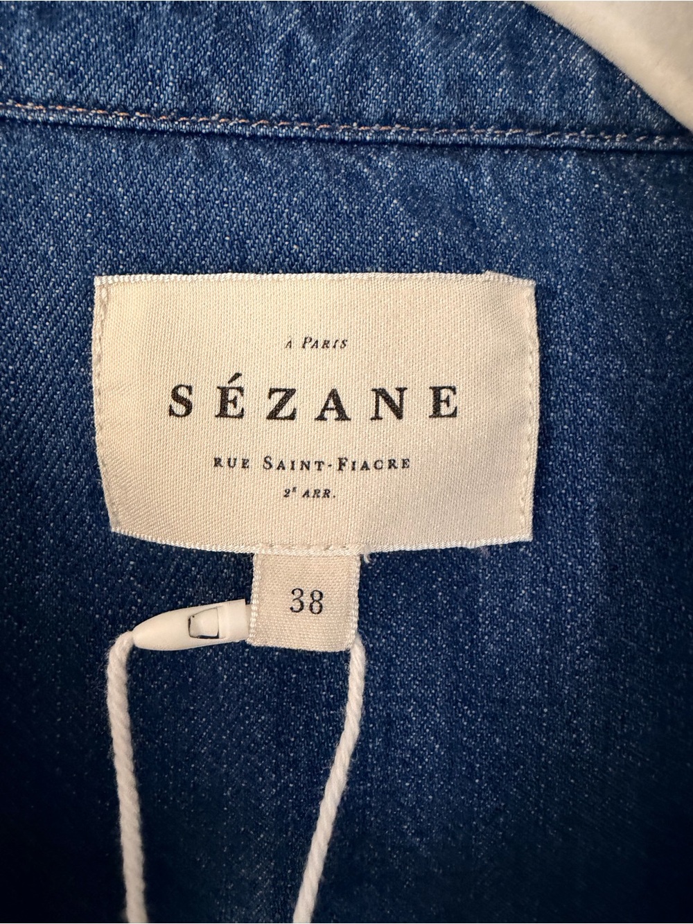Sezane Indigo Denim Button-Front Shirt - Picture 3 of 4